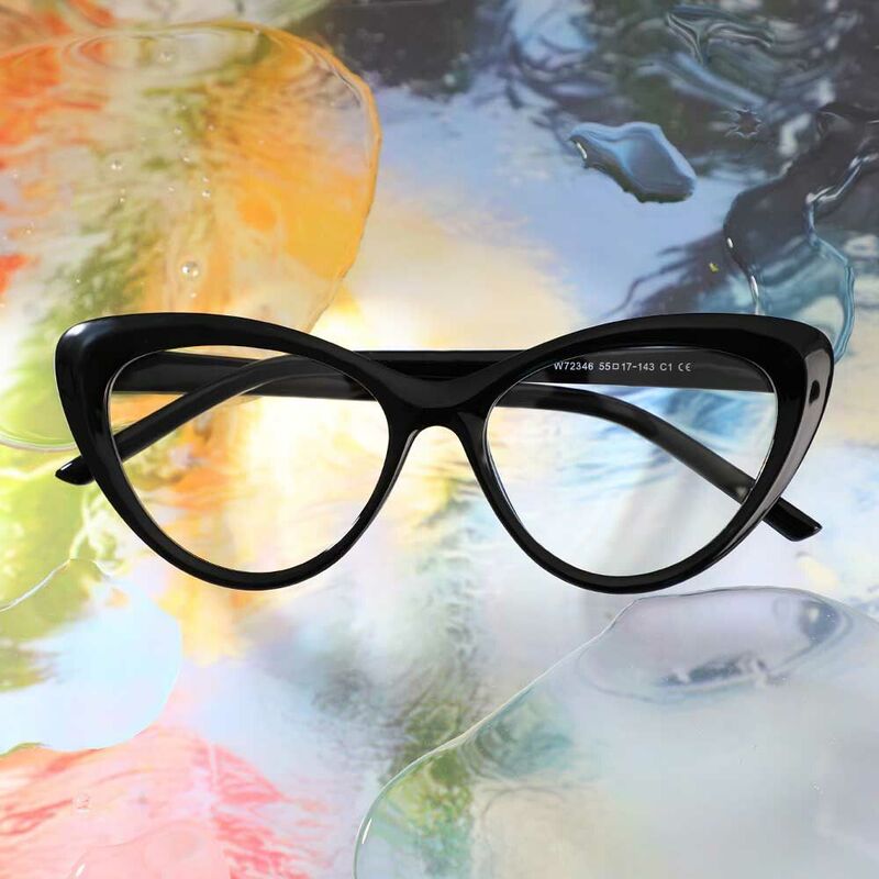 Pearl Cat Eye Schwarze Brille