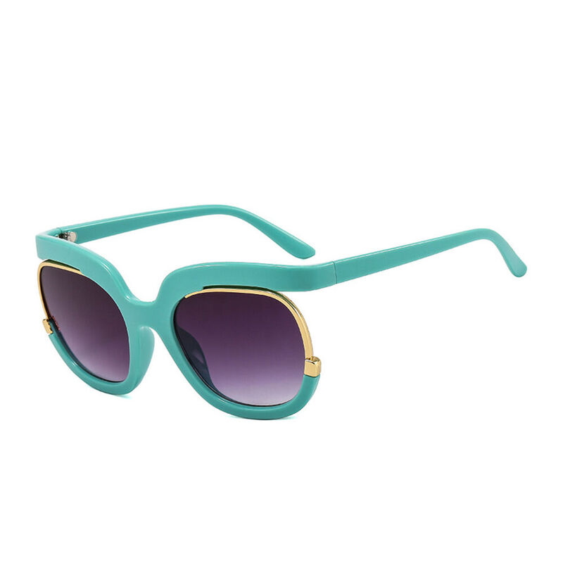 Babs Round Green Sunglasses