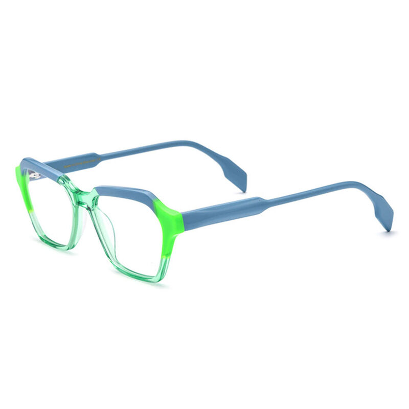 Berlie Geometric Green Glasses