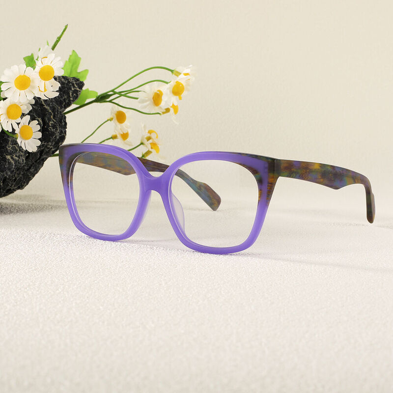 Angelo Square Purple Glasses