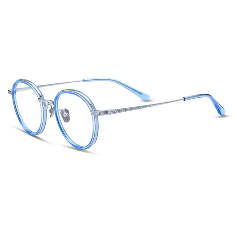 Young Round Blue Glasses