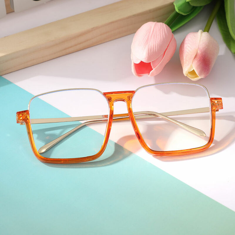 Jorie Square Orange Glasses