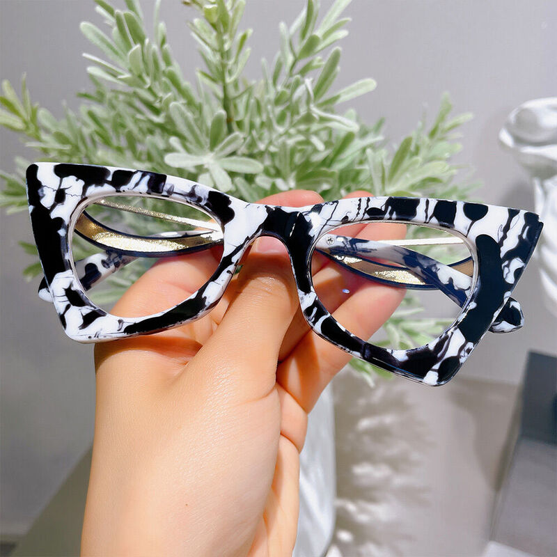 Yehu Cat Eye White Glasses