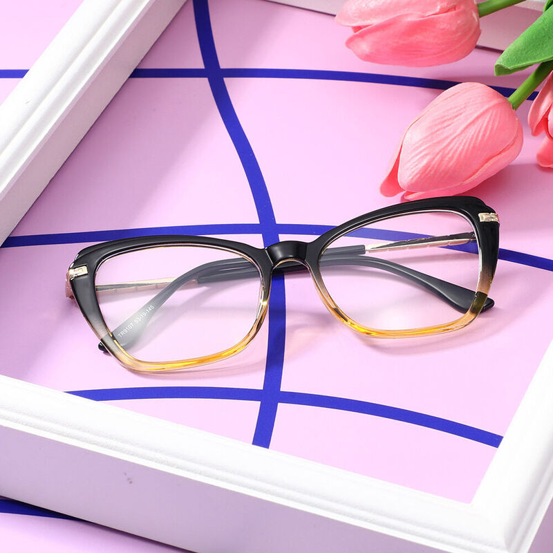 Godfer Cat Eye Yellow Glasses