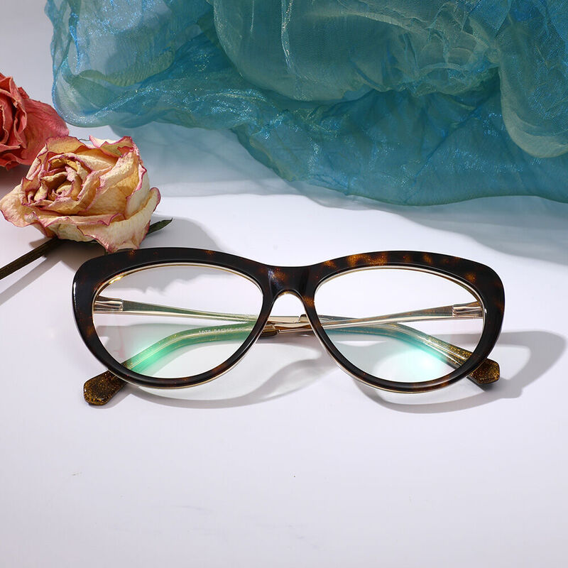 Simplicity Cat Eye Tortoise Glasses