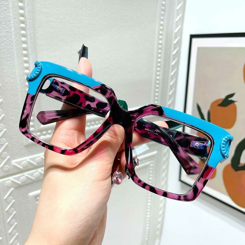 Jonath Square Pink Leopard Glasses