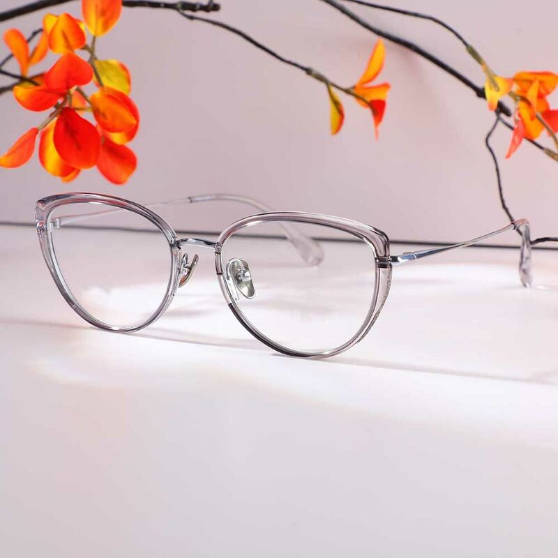 Kristin Cat Eye Grey Glasses