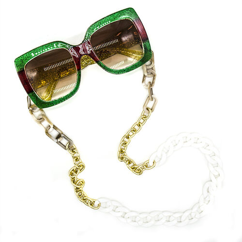 Doreen Cadena moderna de metal acrílico blanco para gafas