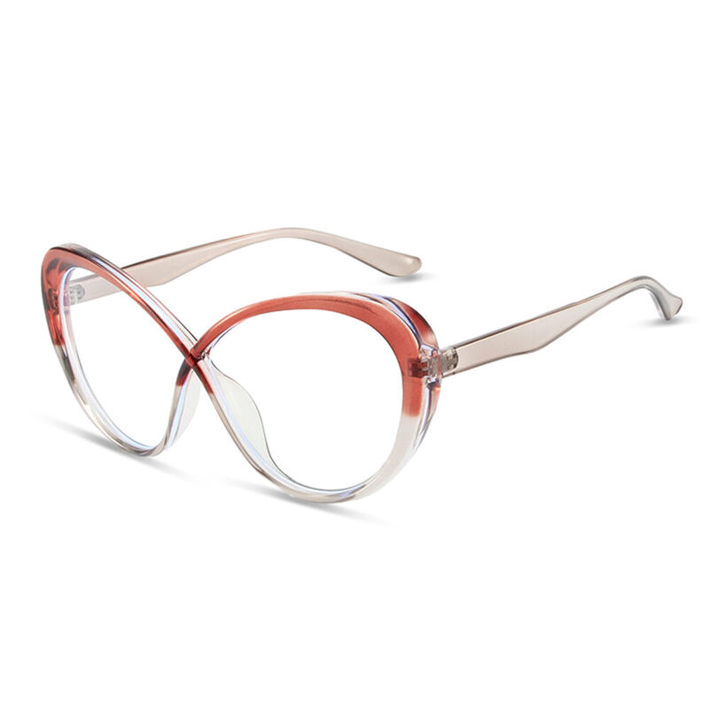 Reece Cat Eye Red Brown Glasses