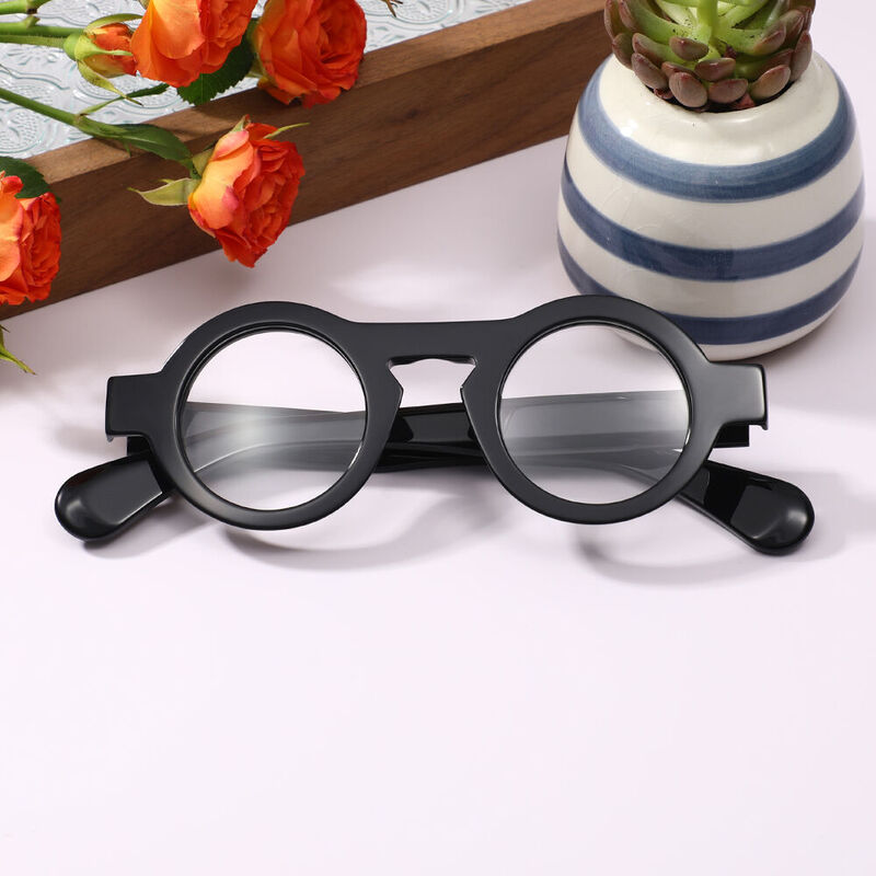 Jesso Round Black Glasses