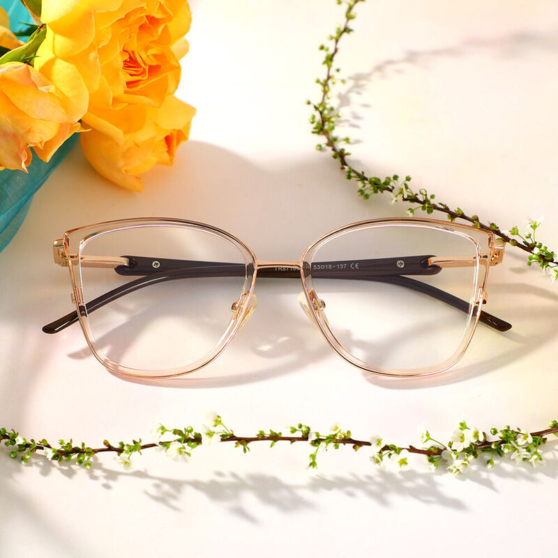 Lunettes de Vue Adelaid Cat Eye Champagne