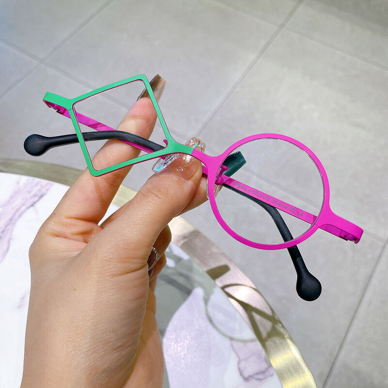 Lunettes de Vue Violet Ronde Rose