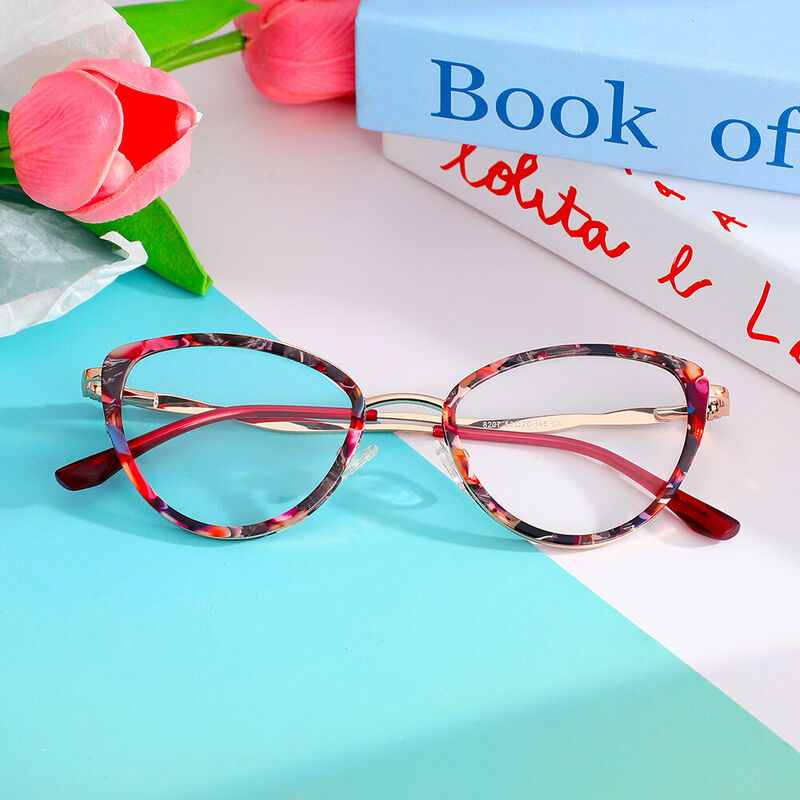 Anastasia Cat Eye Red Glasses