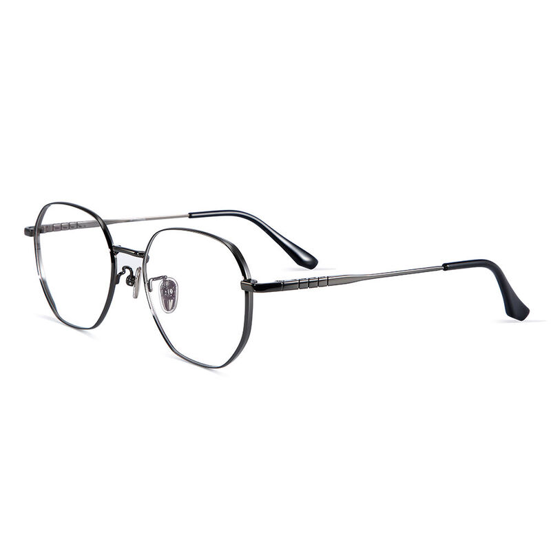 Renata Geometric Gunmetal Glasses