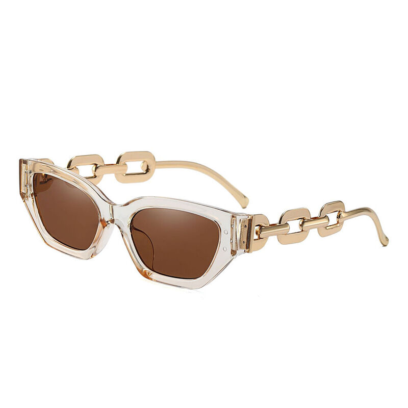 Stella Rectangle Brown Sunglasses