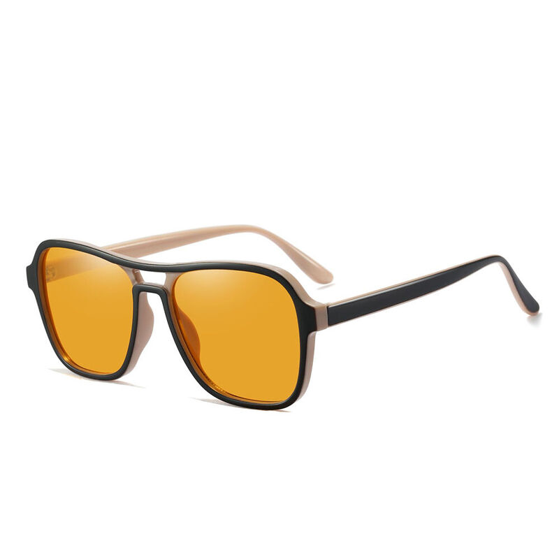 Everly Aviator Square Brown Sunglasses