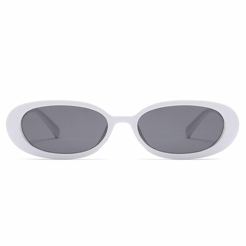 Derry Oval White Sunglasses