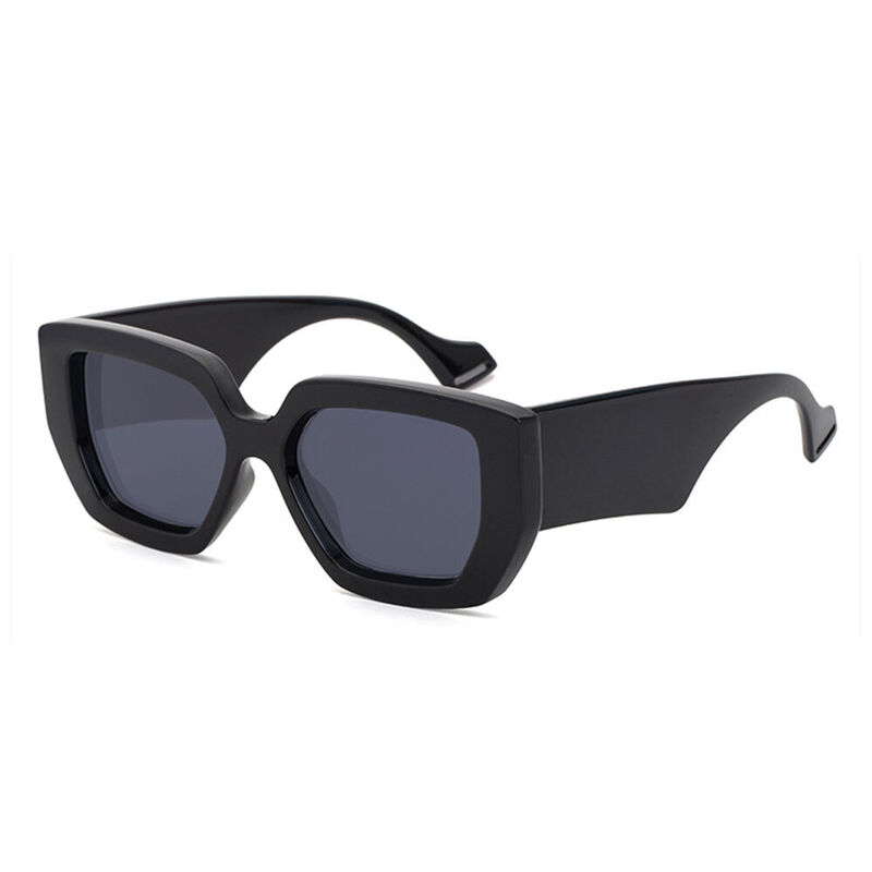 Diane Geometric Black Sunglasses
