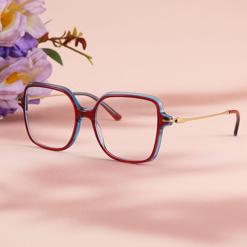 Wallace Geometric Purple Glasses