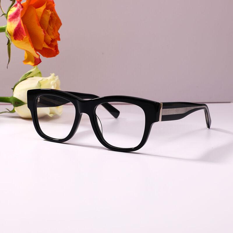 Merl Square Black Glasses