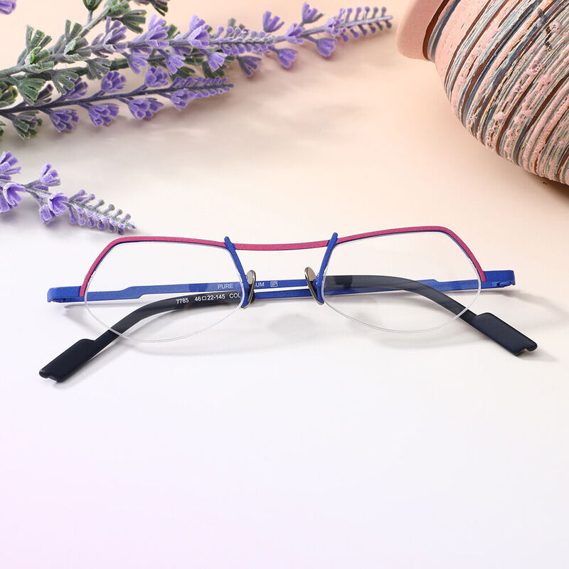 Norten Geometric Purple Glasses