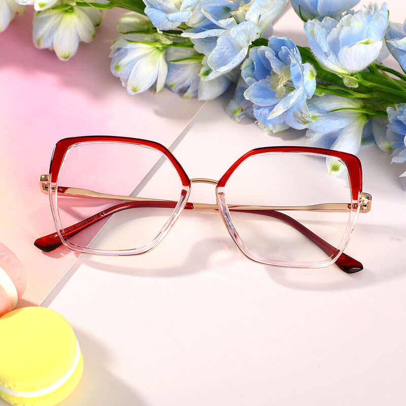 Jackso Cat Eye Red Glasses