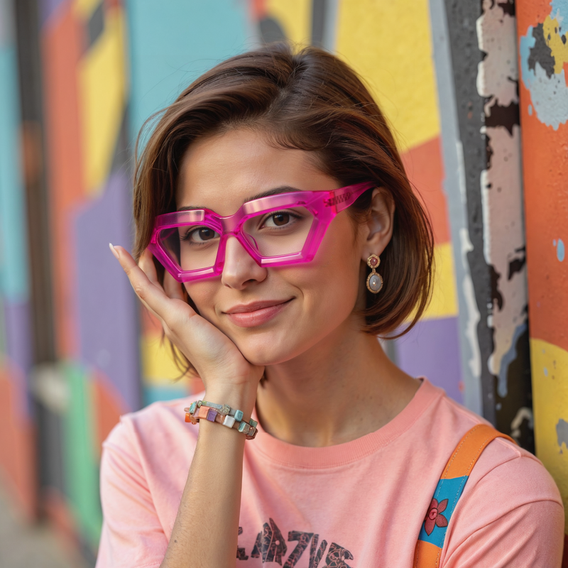 Shehzad Geometric Purple Glasses