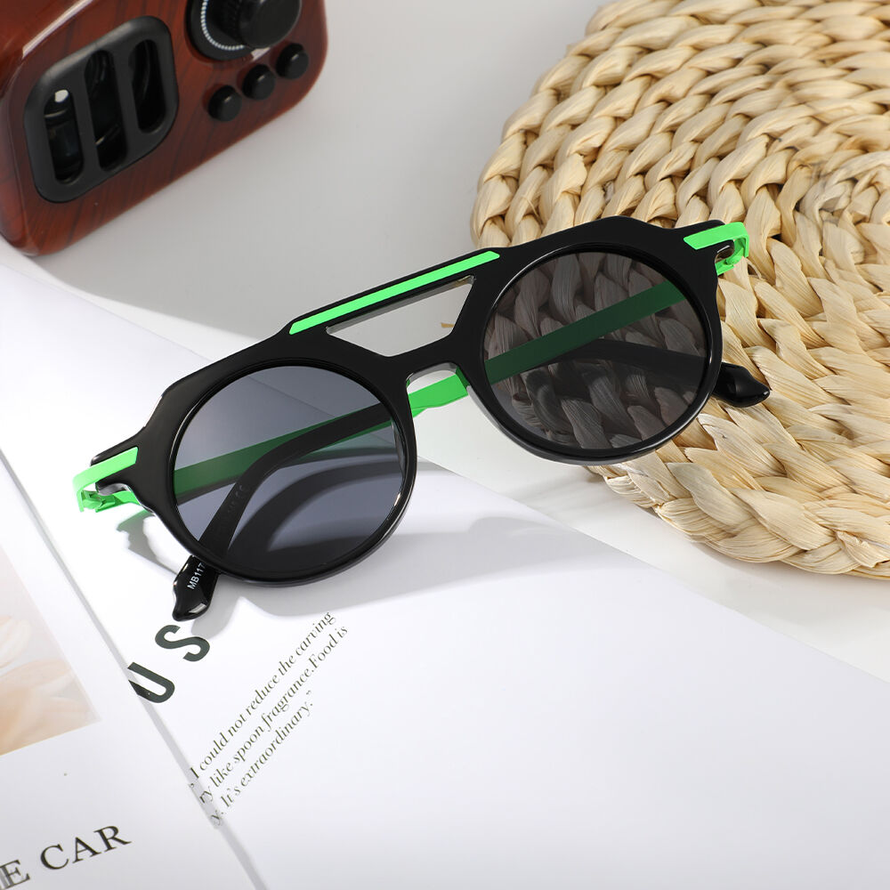 Justine Aviator Black Sunglasses