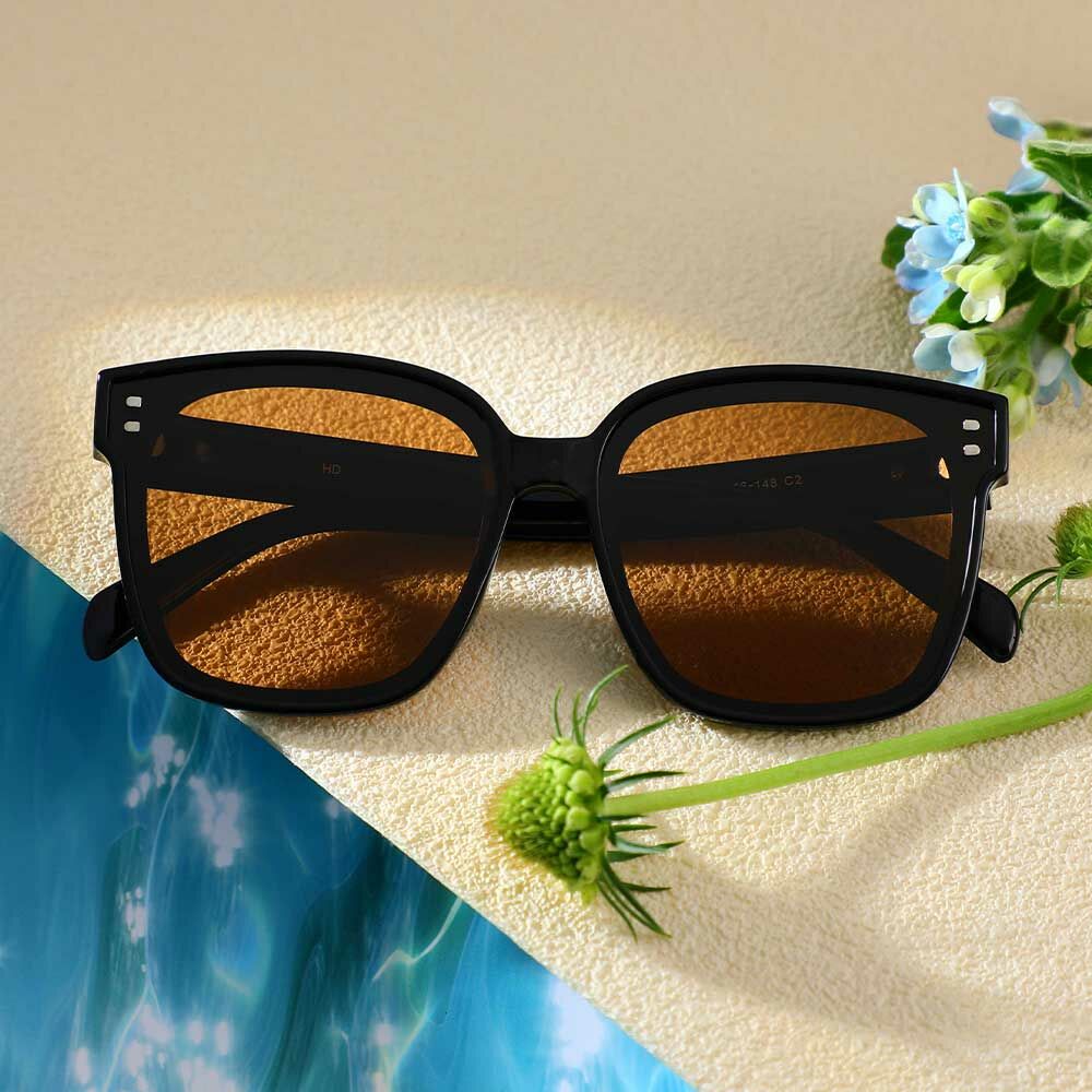 Eudora Quadratische Braune Sonnenbrille