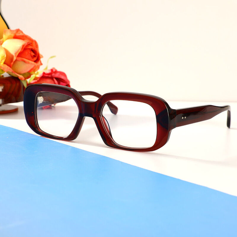 Gerald Rectangle Red Glasses