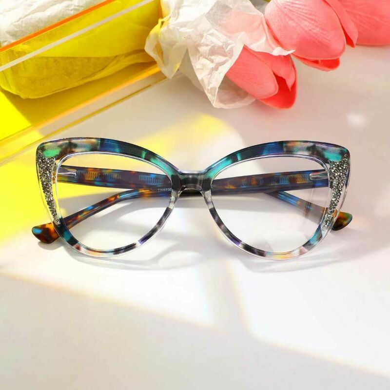Ferguso Cat Eye Green Glasses