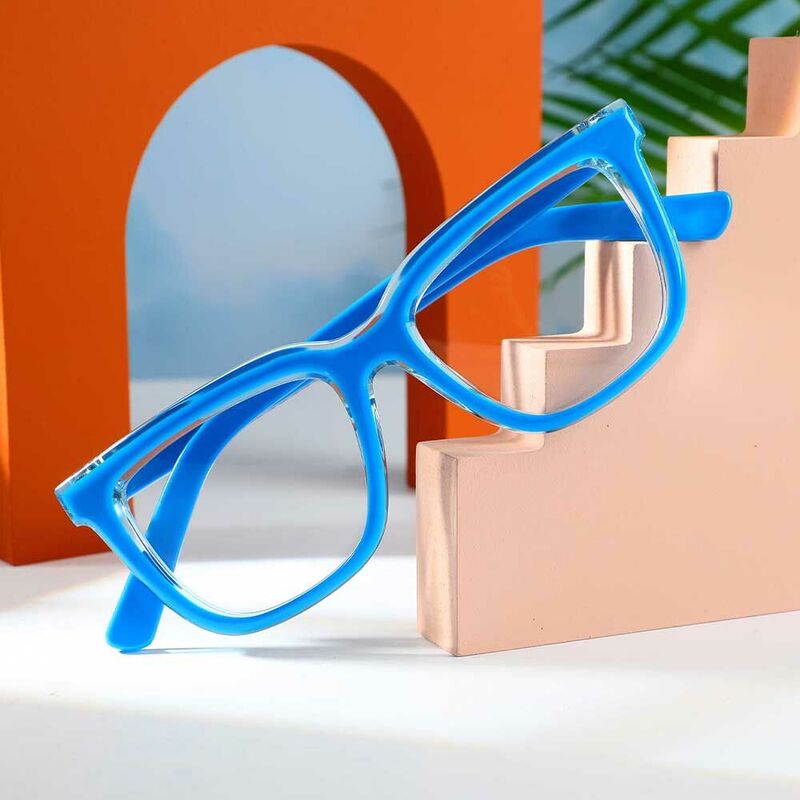 Prudence Quadratische Blaue Brille