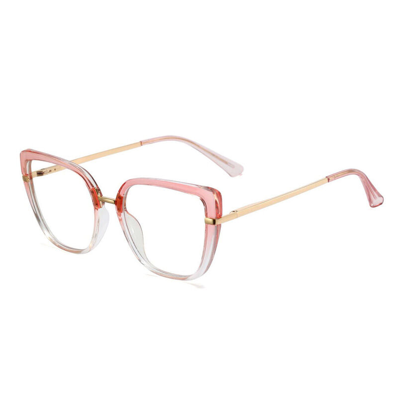 Summer Vacation Cat Eye Transparent Pink Glasses