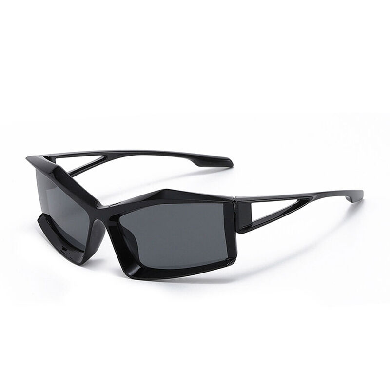 Ceil Geometric Black Sunglasses