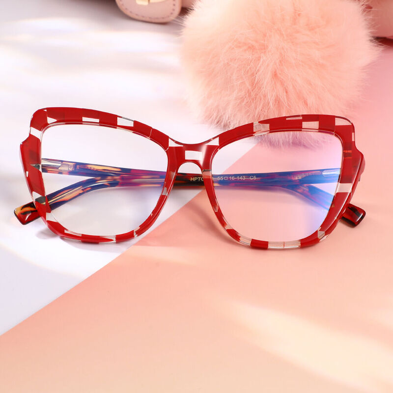 Ramzan Cat Eye Red Glasses