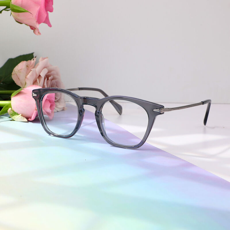 Montgoe Square Grey Glasses