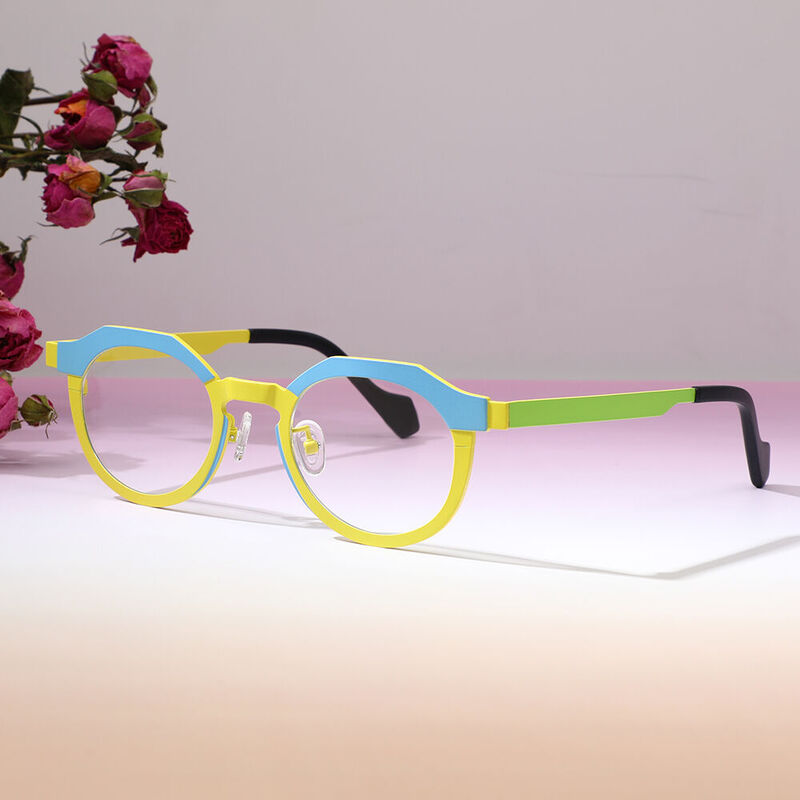 Charles Runde Gelbe Brille