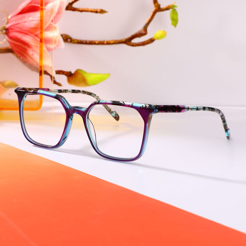 Evan Square Purple Glasses