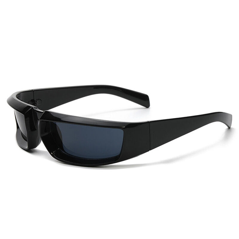 Madison Rectangle Black Sunglasses