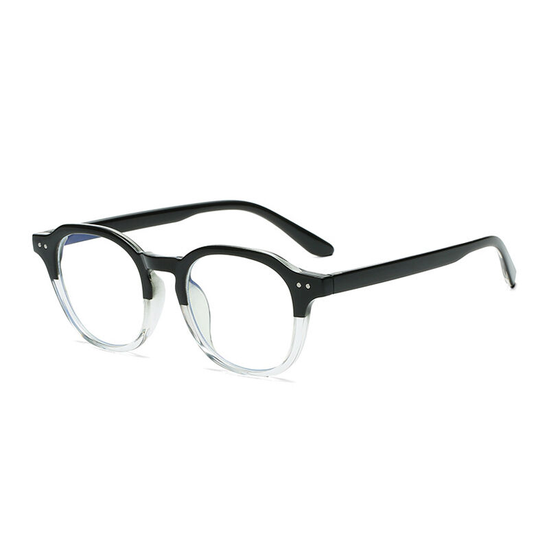 Flavor Round Black Clear Glasses