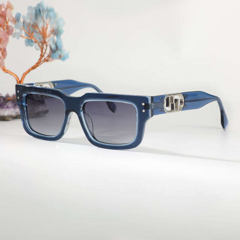 Fidelia Rectangle Blue Sunglasses