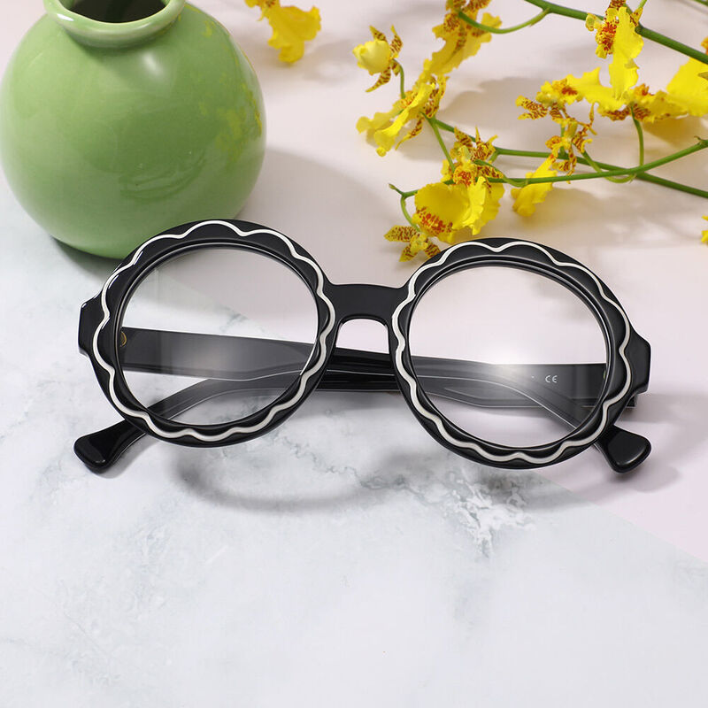 Berrie Round Black Glasses