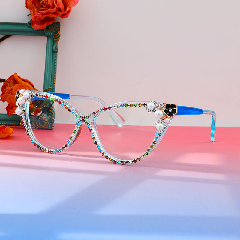 Charles Cat Eye Blaue Brille