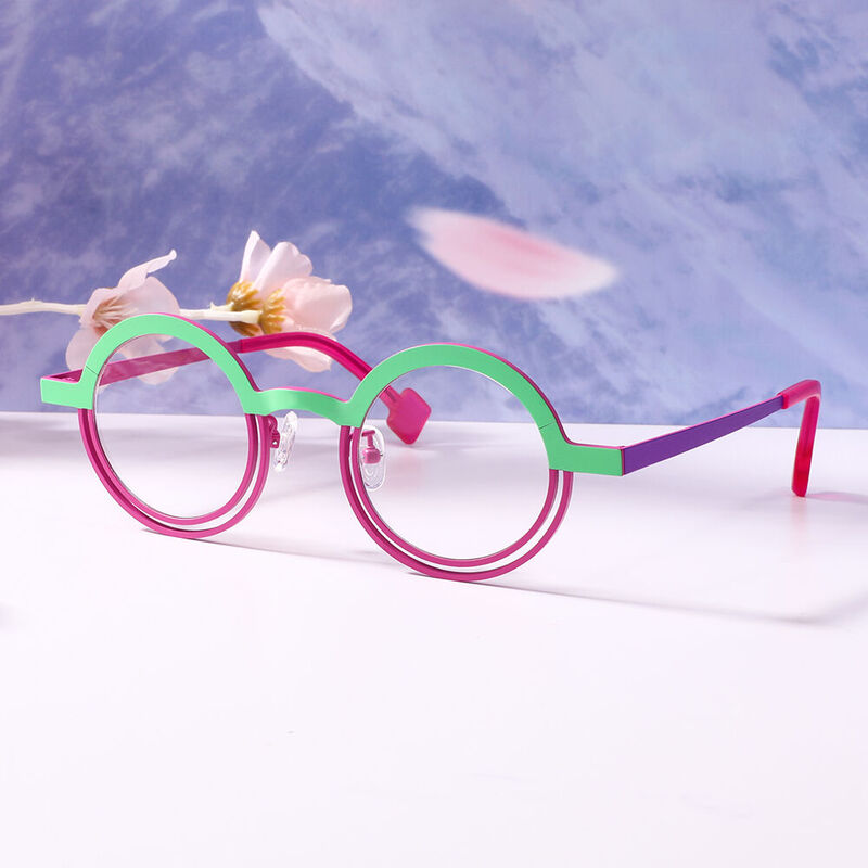 Charle Round Green Glasses
