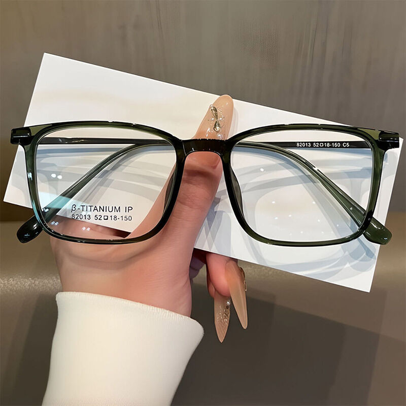 Wells Rectangle Green Glasses