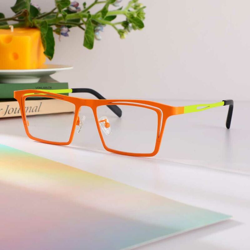 Marina Rectangle Orange Glasses