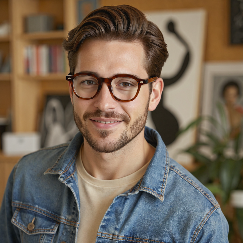 Roy Quadratische Braune Brille