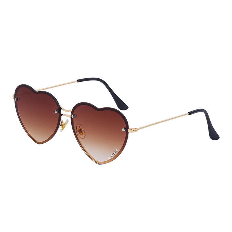 Amore Heart Brown Sunglasses