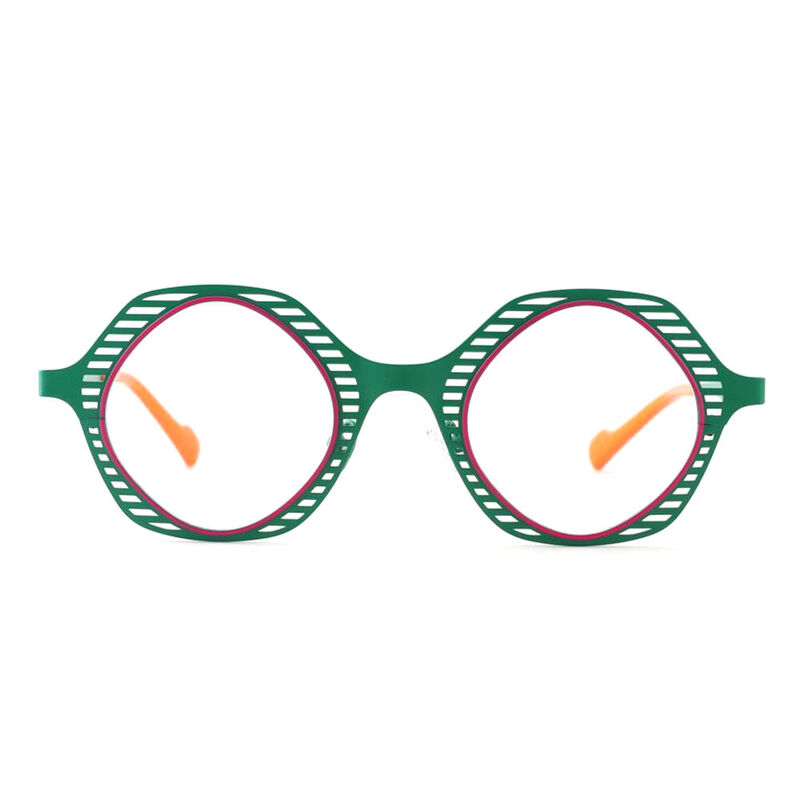 Mond Geometric Green Glasses