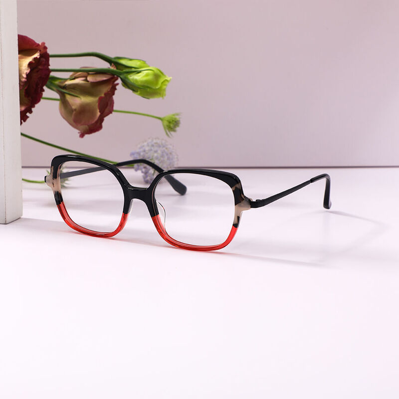 Cele Square Black Glasses